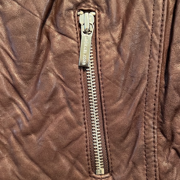 MICHAEL Michael Kors Leather Bomber Jacket PM - Picture 5 of 10
